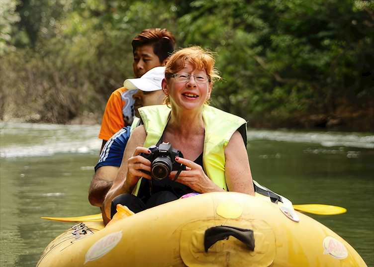 Berna on a sightseeing boat trip in Thailand