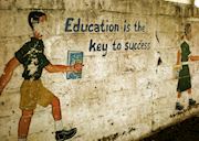 Education is the key to success mural