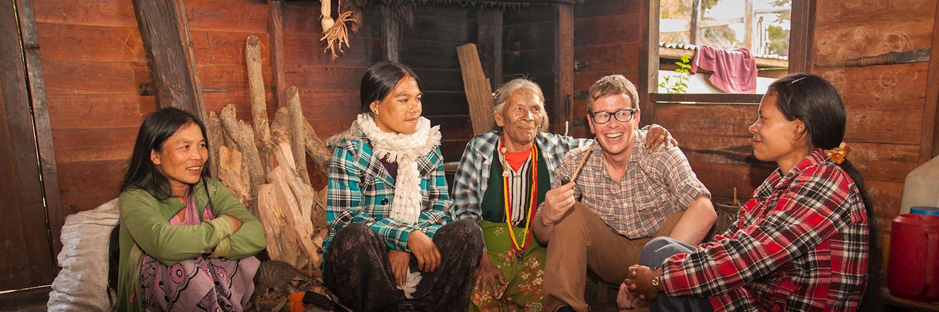 Specialist Mark with members of the Muun tribe in Myanmar