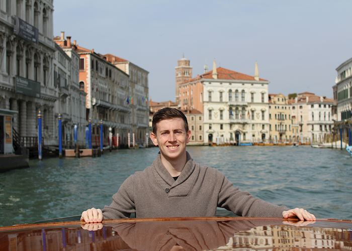 Gavin on the Grand Canal in Venice, Italy