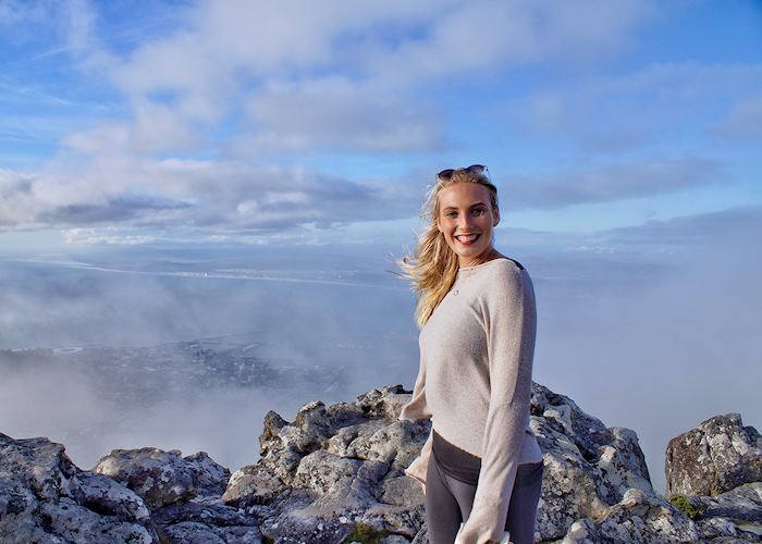 Lottie on Table Mountain in Cape Town, South Africa