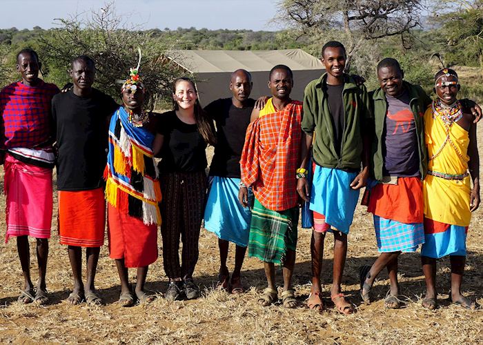 Theresa with the Maasai, Kenya