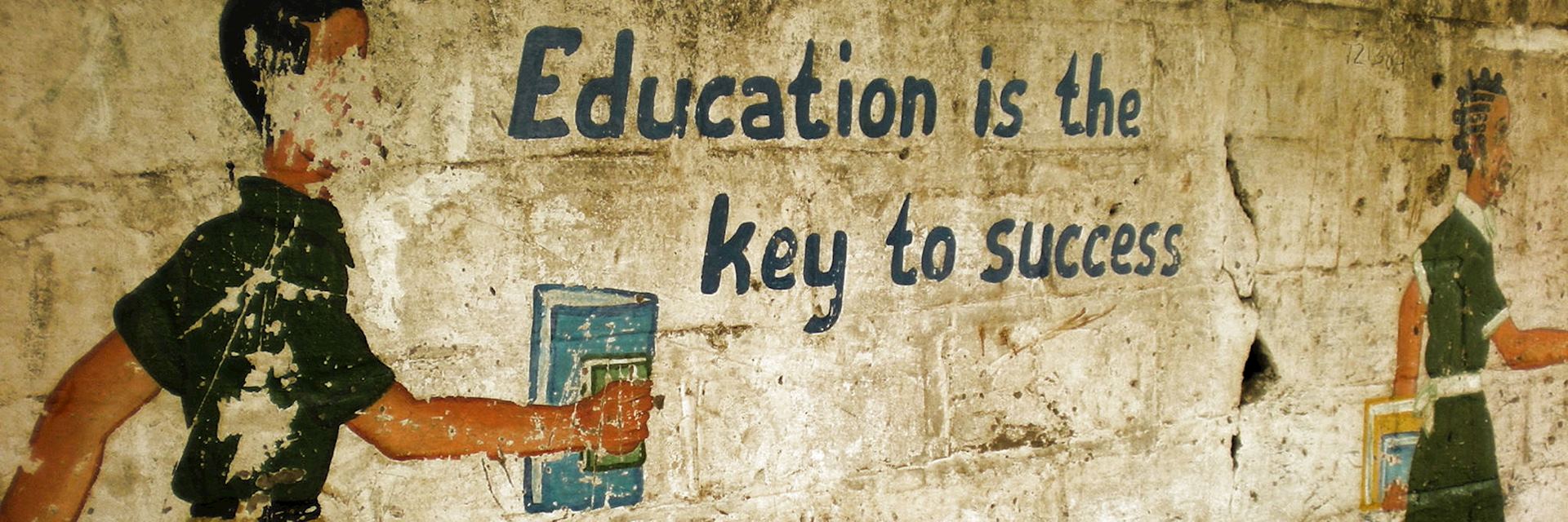 A mural in Africa highlighting the importance of education