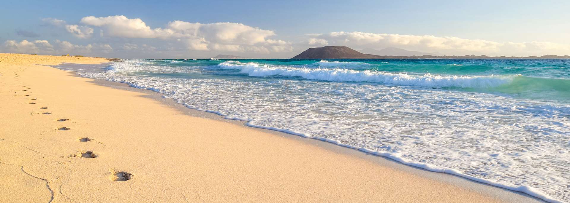 Footprints in sand Canary Islands, Spain