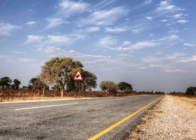 Tarmac road in northern Botswana Tarmac road in northern Botswana