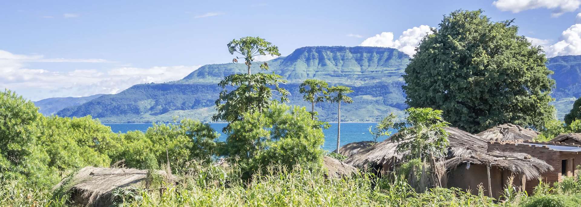 Local huts boardering Lake Malawi