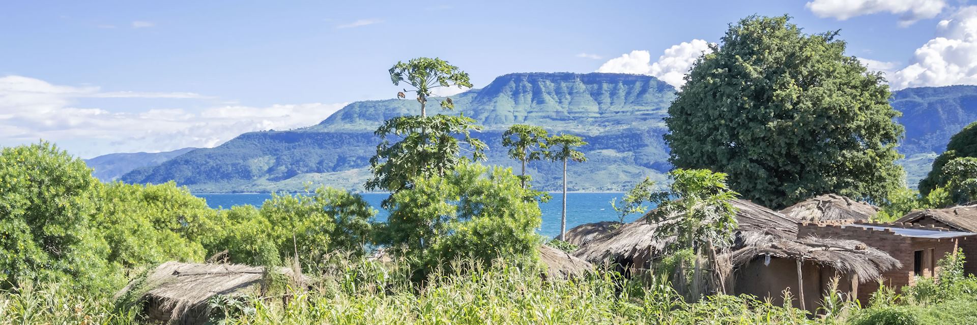 Local huts boardering Lake Malawi