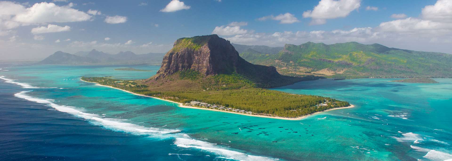 Aerial view of Mauritius
