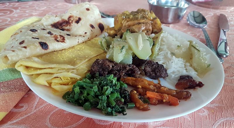 A traditional meal made during the Creole delights tour with Marie Michelle