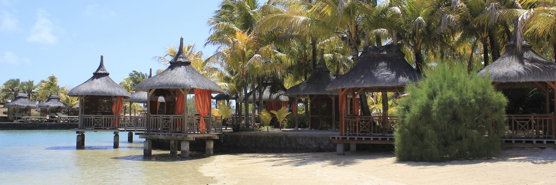 Beach huts in Mauritius