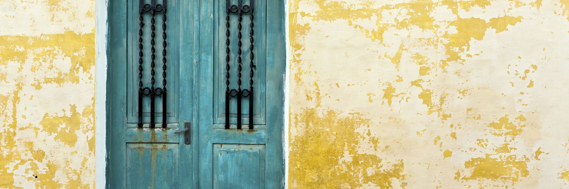 Colourful building on Ilha de Mocambique, Mozambique