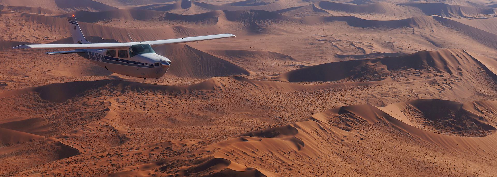 Light aircraft over the Namib Desert