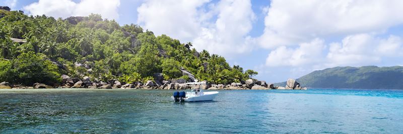 A boat trip is an ideal way to explore the islands of the Seychelles