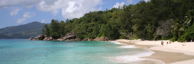 A secluded beach on Mahé Island