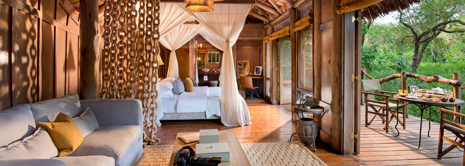 Suite bedroom, Lake Manyara Tree Lodge