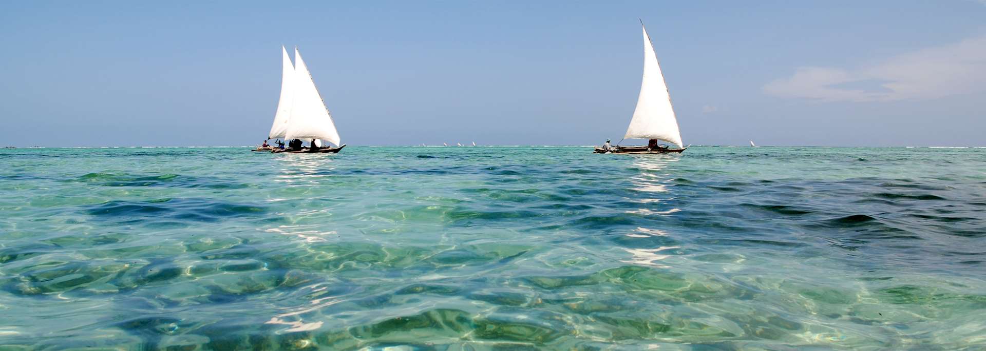 Traditional dhows off the coast of Zanzibar