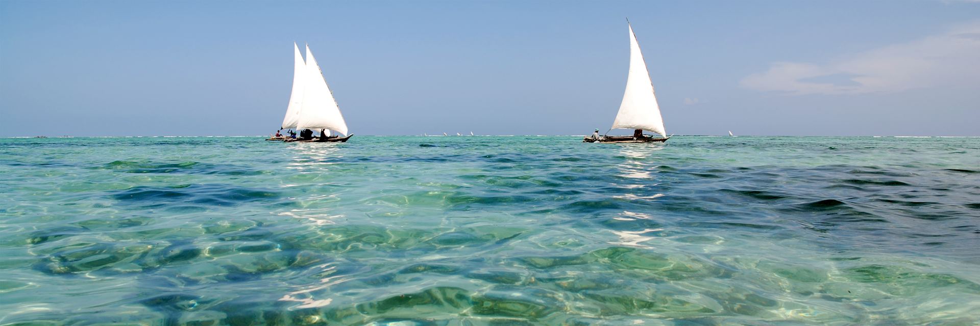 Traditional dhows off the coast of Zanzibar