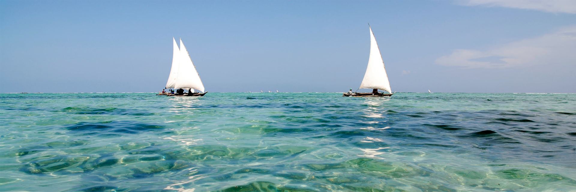Traditional dhows off the coast of Zanzibar