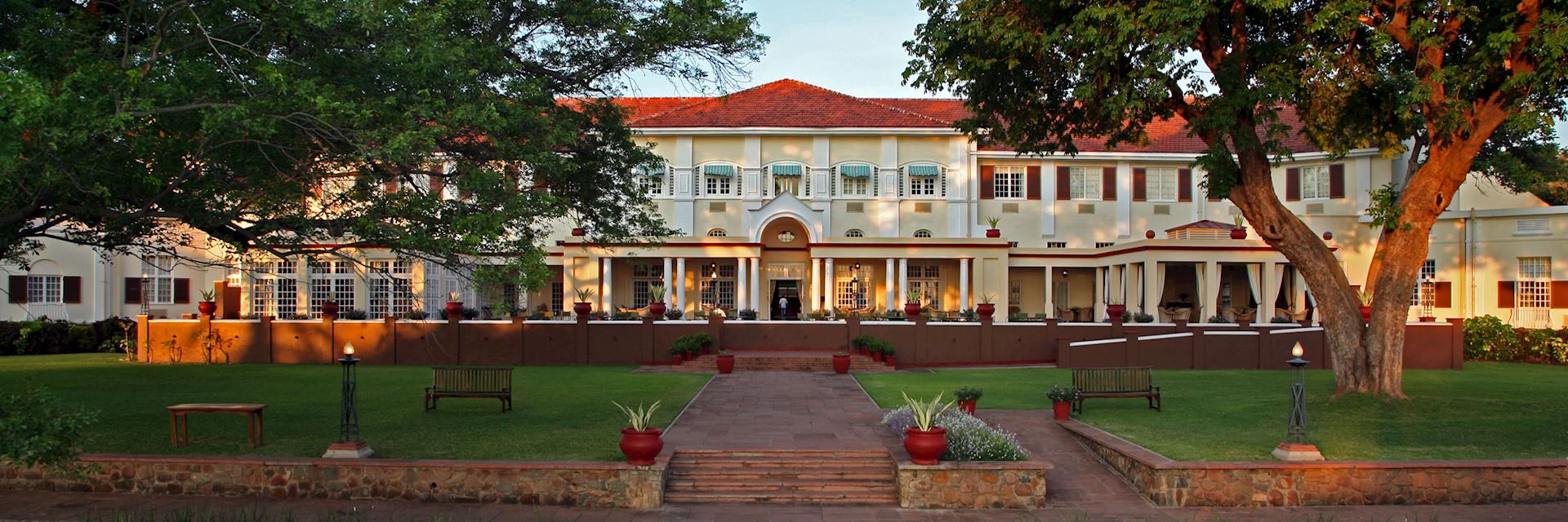 The Victoria Falls Hotel is a short walk from Victoria Falls