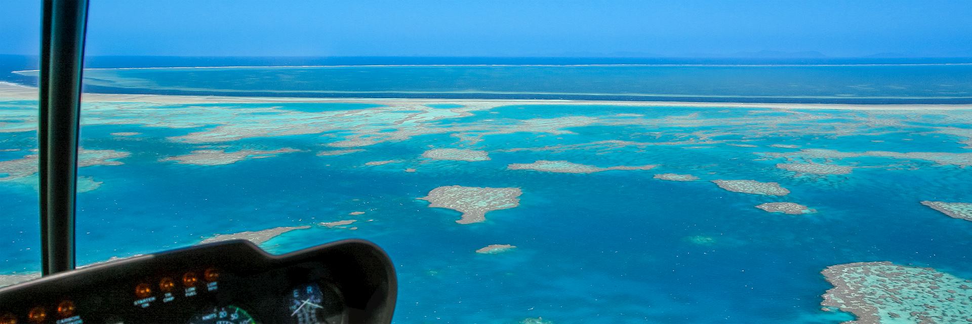 Helicopter flight over the Great Barrier Reef