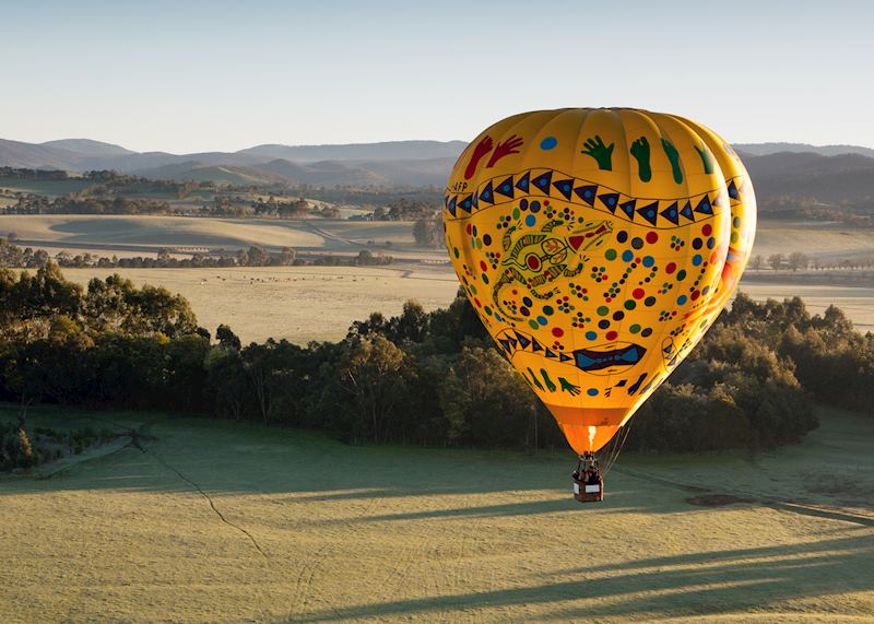 Hot-air balloon over the Yarra Valley