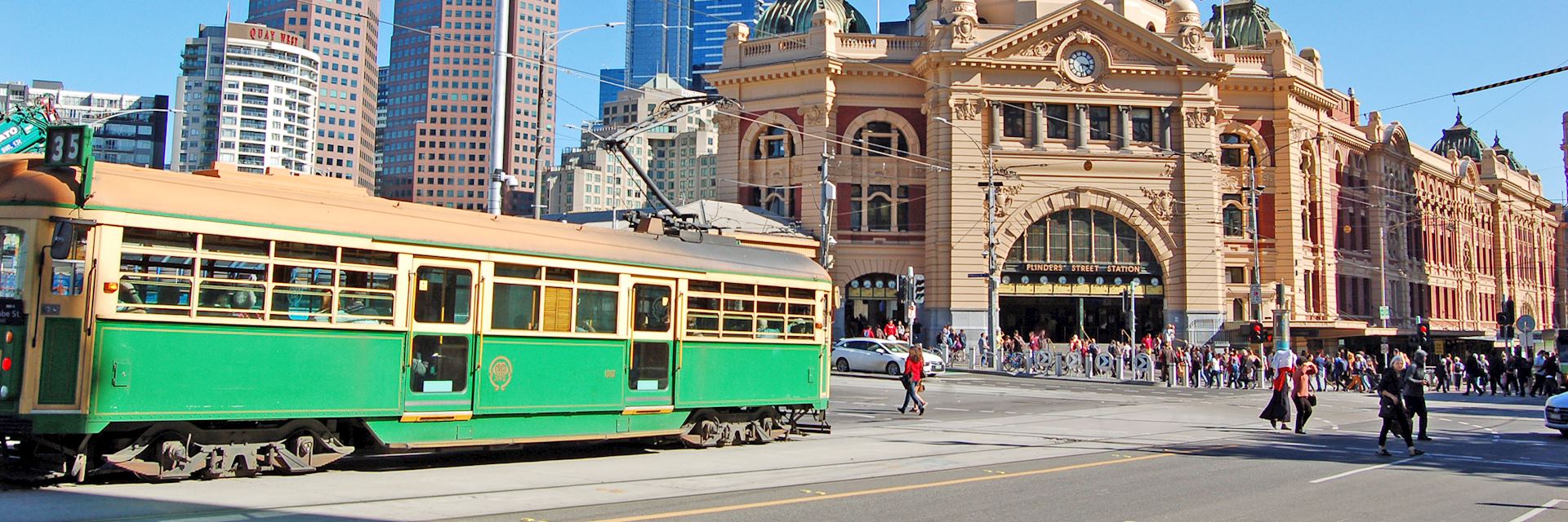 Tram at Flinders Street Station, Melbourne