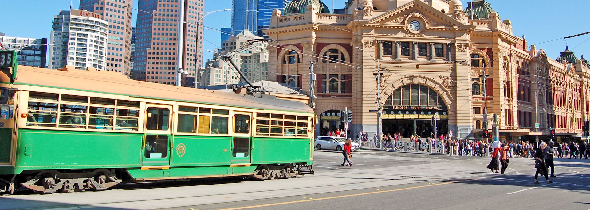 Tram at Flinders Street Station, Melbourne