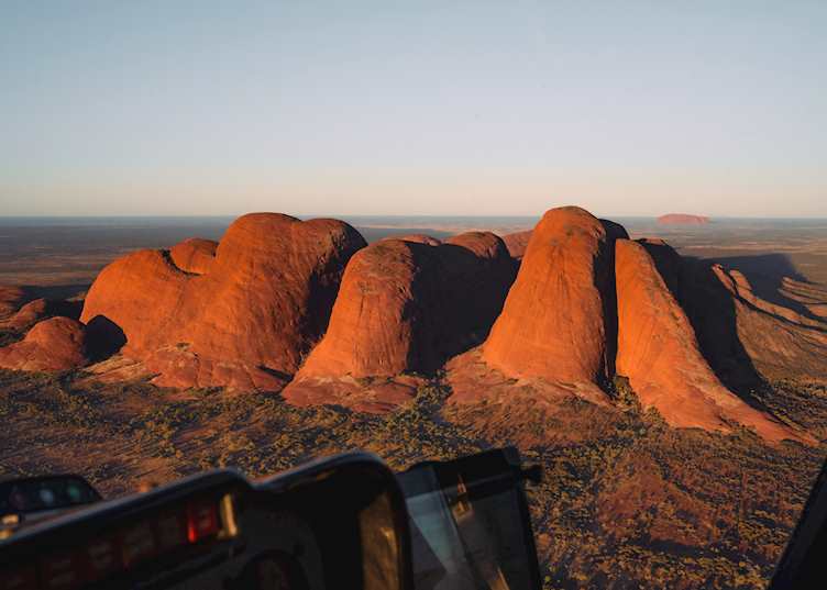 Helicopter flight over the The Olgas, Northern Territory