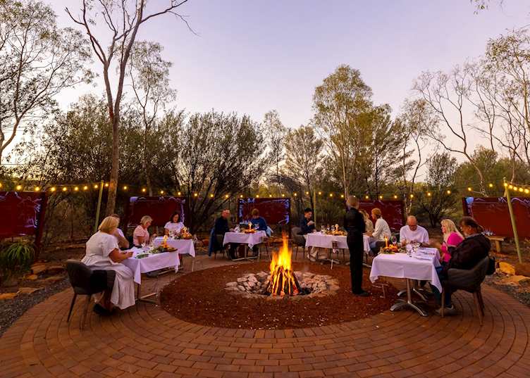 Under a desert moon dining, Kings Canyon, Northern Territory