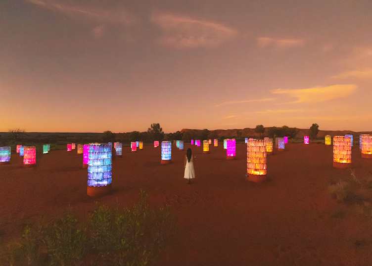 Light towers, Kings Canyon, Northern Territory
