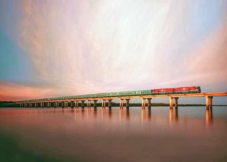 The Ghan crossing the Elizabeth River