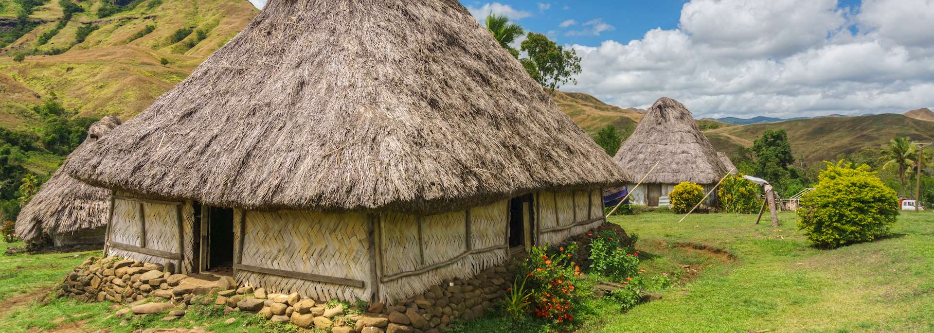 Traditional Fijian highland village