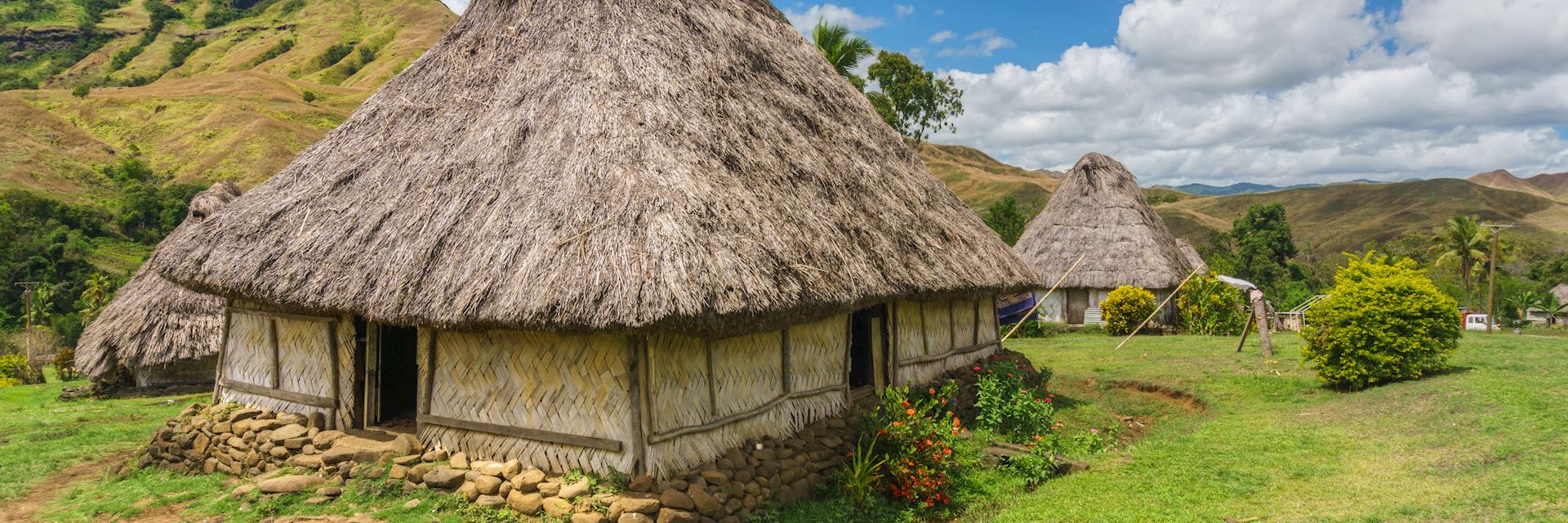 Traditional Fijian highland village