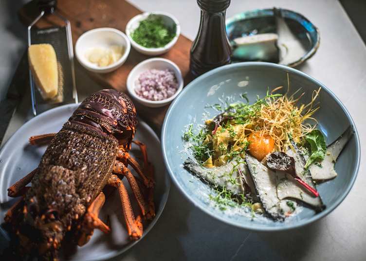 Lobster dish served in Aosta Restaurant in Arrowtown