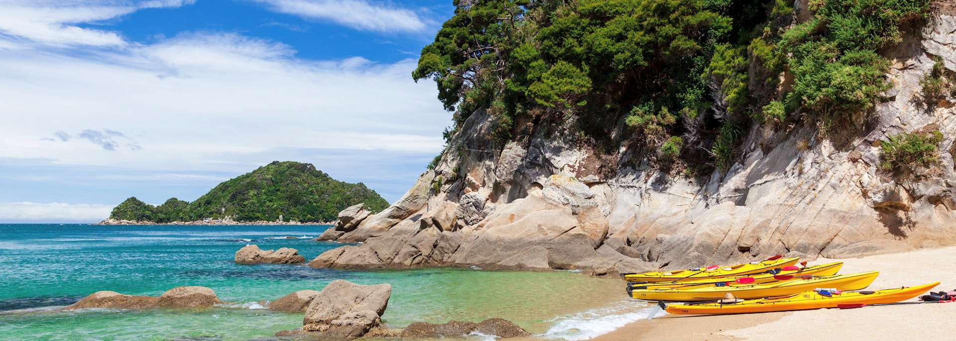 Kayaks in Abel Tasman National Park
