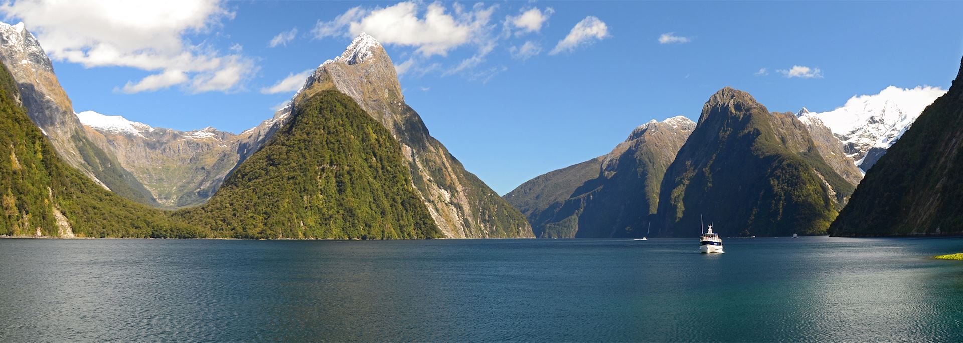 Cruise boat on Milford Sound