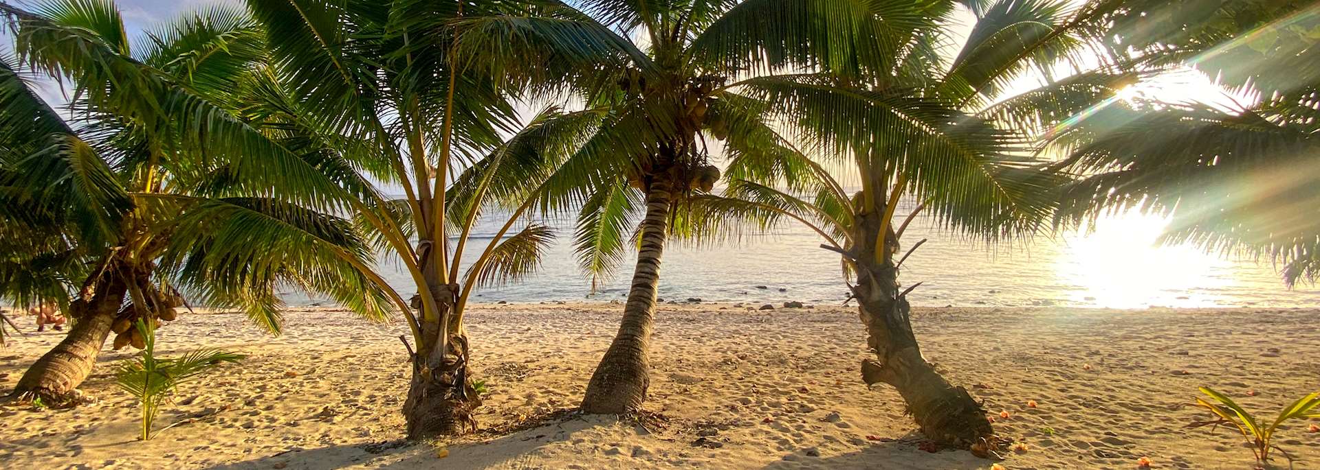 Deserted beach on Rarotonga