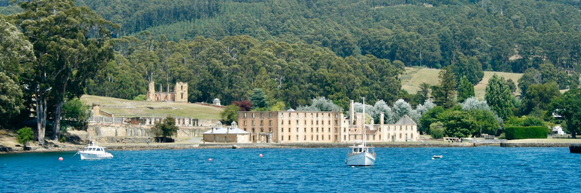 Historic prison and ruins in Port Arthur, Tasmania, Australia