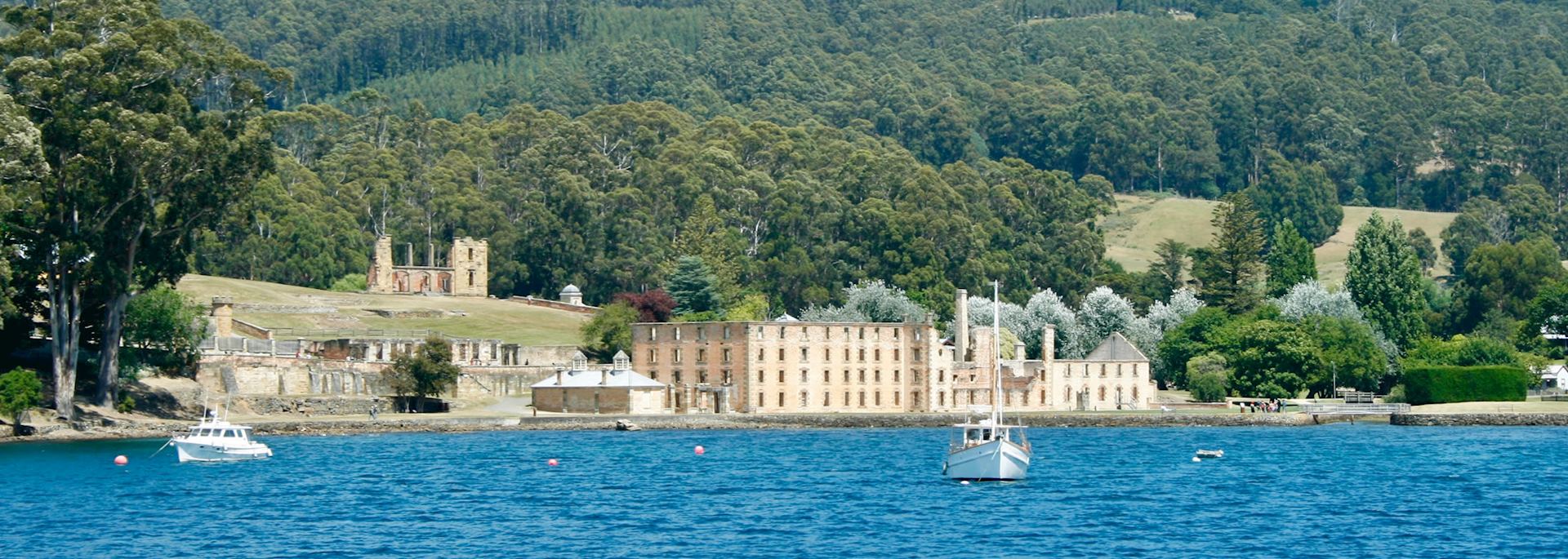 Historic prison and ruins in Port Arthur, Tasmania, Australia