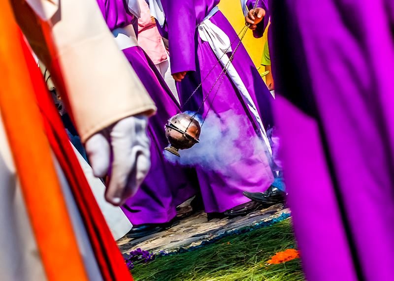 Holy week procession of Semana Santa in Antigua
