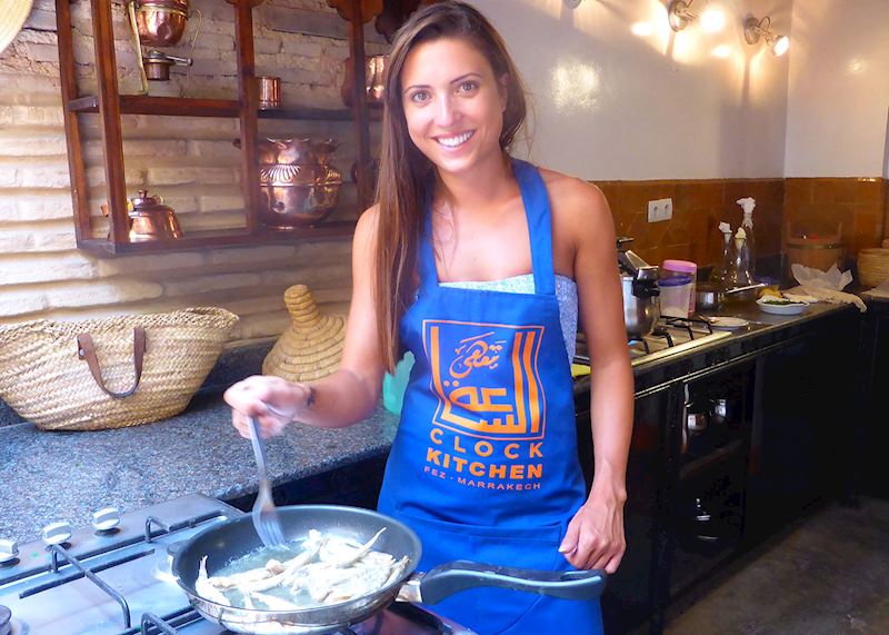 Jessica cooking up some Moroccan delights