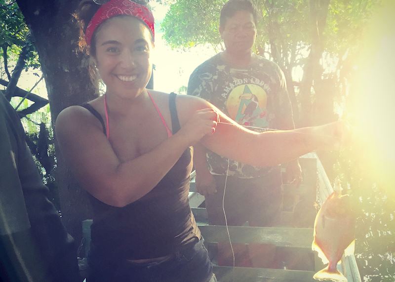 Piranha fishing in the Amazon, Brazil