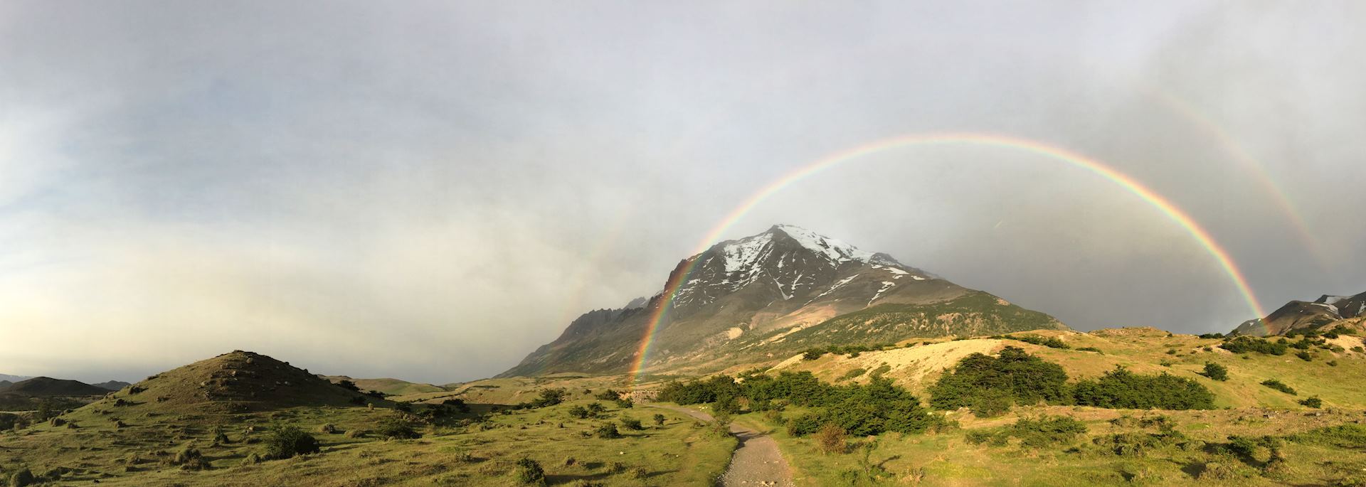 Rainbow in mountains in Chile