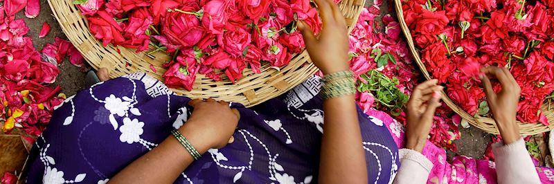 Flower market, India
