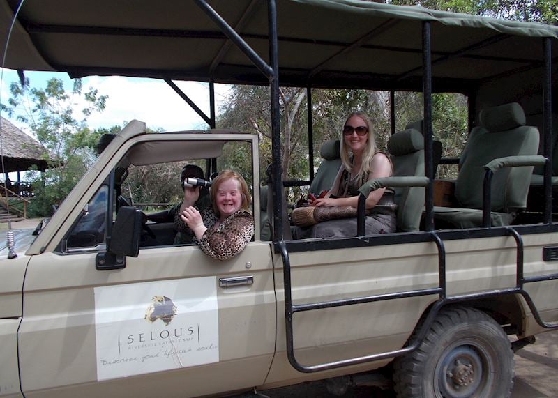 Hannah and Becky on safari