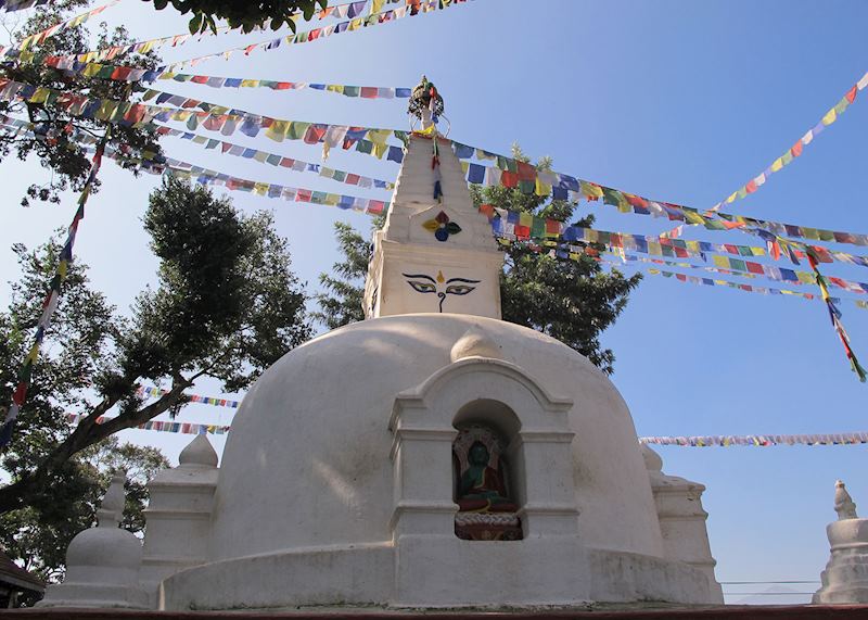 Stupas and prayers flags at Swayambhunath (the monkey temple)