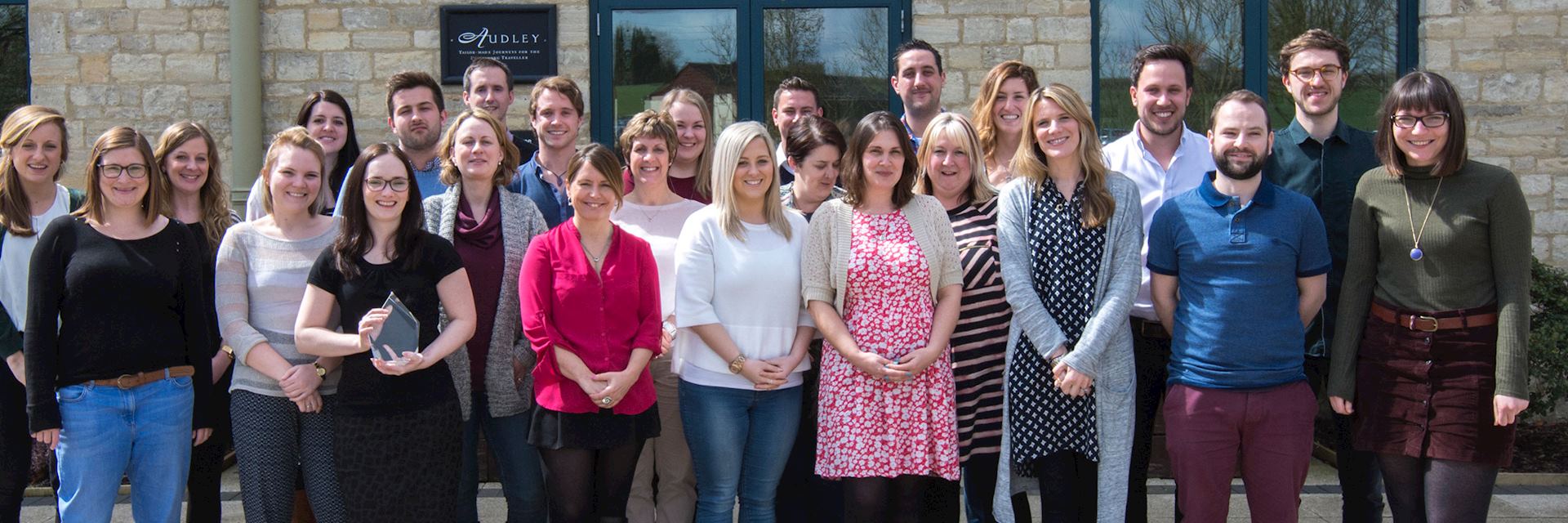 Staff at New Mill with the Telegraph Travel Award for Best Tour Operator