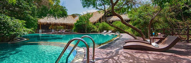 The pool at Jungle Beach, Sri Lanka
