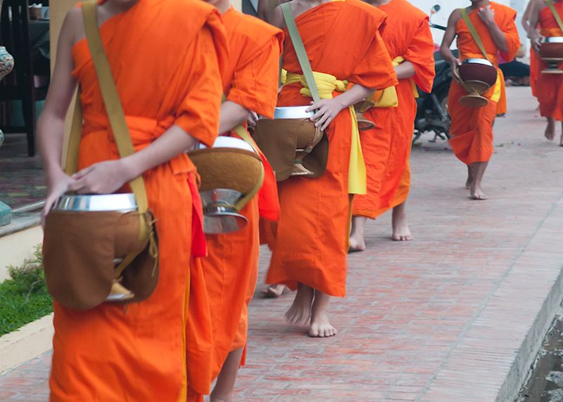 Monks with alms bowls