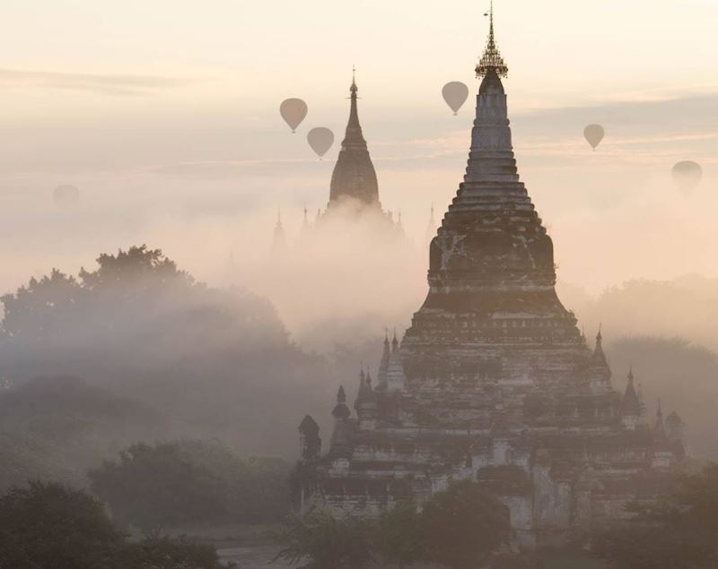 Bagan at dawn, Myanmar